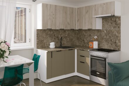 Кухонный гарнитур Альба мега прайм, 160х170 см 