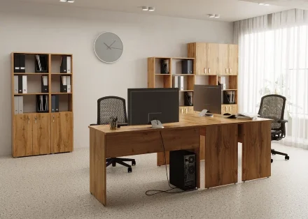 Стеллаж Офис 600 4 полки, с дверями 