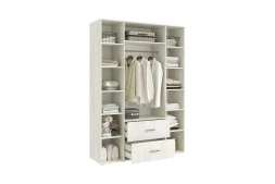 Шкаф 4-х створчатый Фиеста New, Дуб крафт белый / Графит