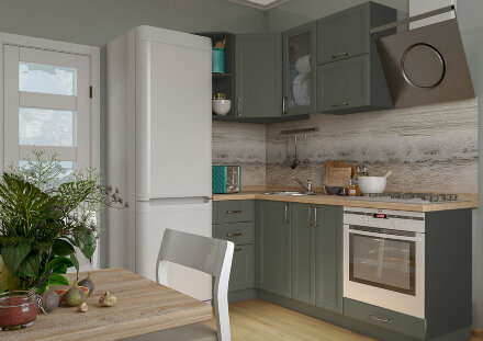 Кухня модульная  Беверли (дуб фактурный антрацит) 